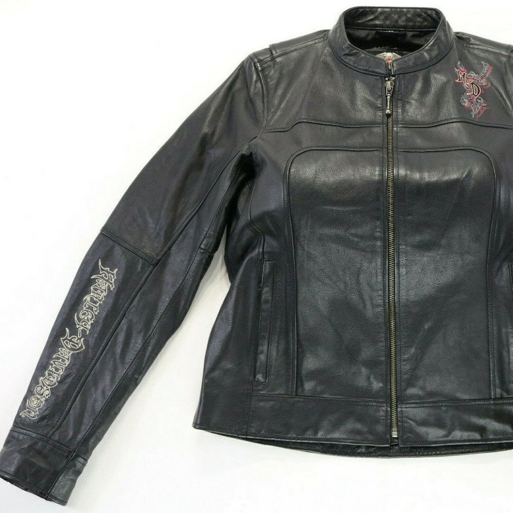 Harley Davidson leather Heart/Wings Jacket Small​​​​​​​​​ - Picture 6 of 9